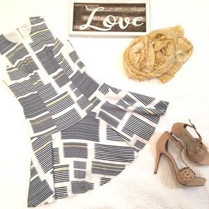 Elsley Dress white blue yellow modern pattern OBO